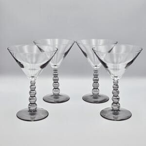 Vintage Libbey Martini Glasses with Bubble Stem – Set of 4